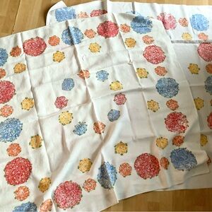 Two Floral Pattern Linen Cotton Tablecloths Perfect for Sewing Material Fabric